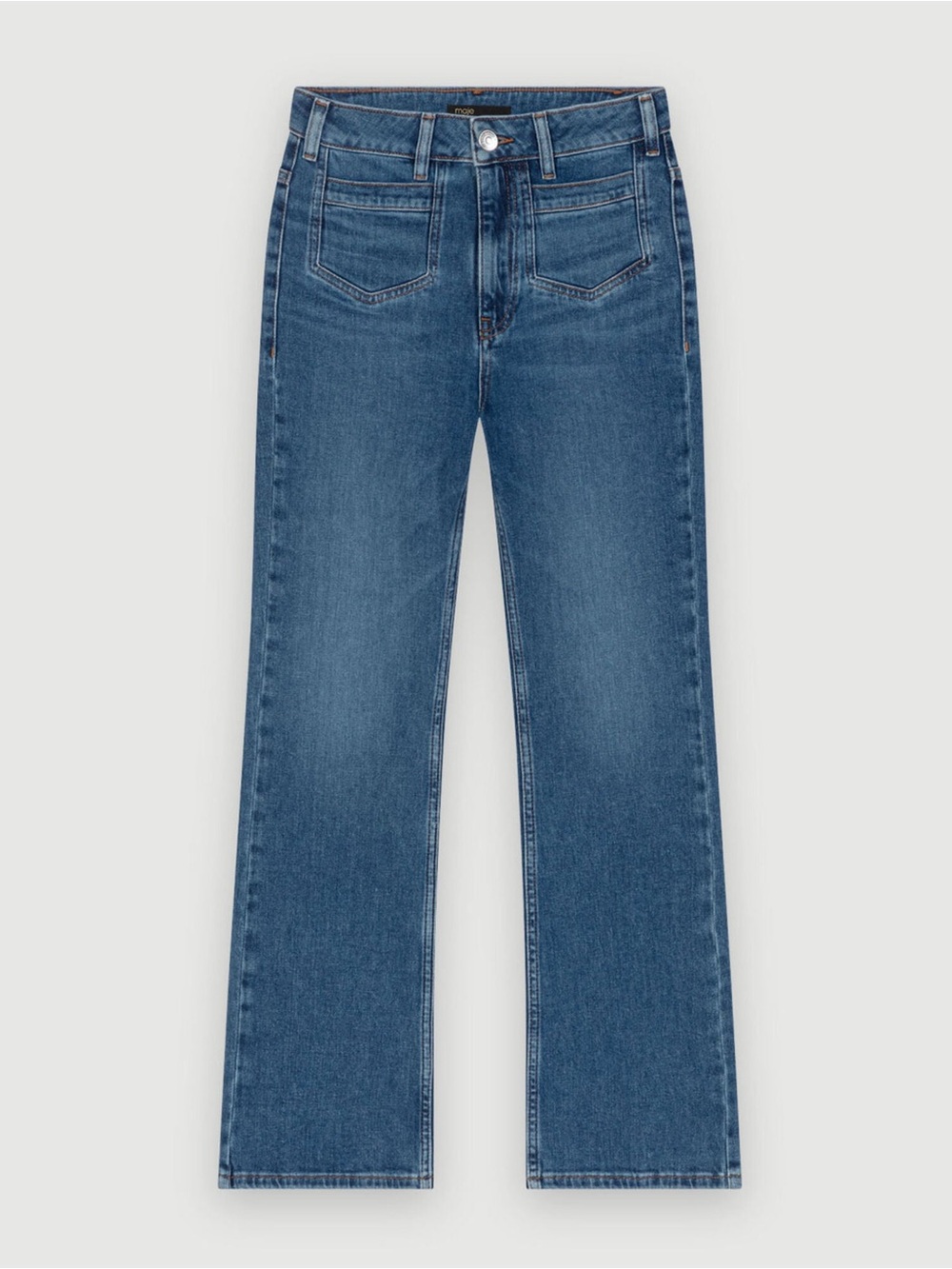 Maje Papala High Rise Ankle Flare Jeans with Front Patch Pockets Size 38/6 - Picture 16 of 16